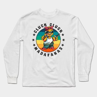 Chick Chicken Rooster MADAFAKAS Retro Vintage Long Sleeve T-Shirt